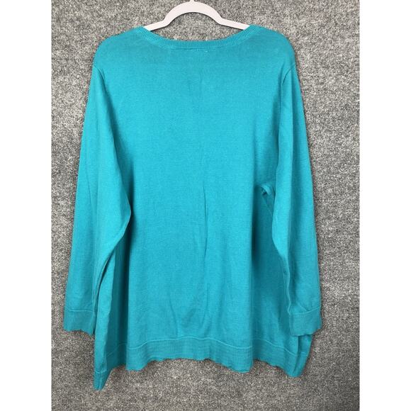 Catherines Women’s Plus Size 3X 26-28W Cardigan Magenta Button Up Teal - Picture 10 of 10